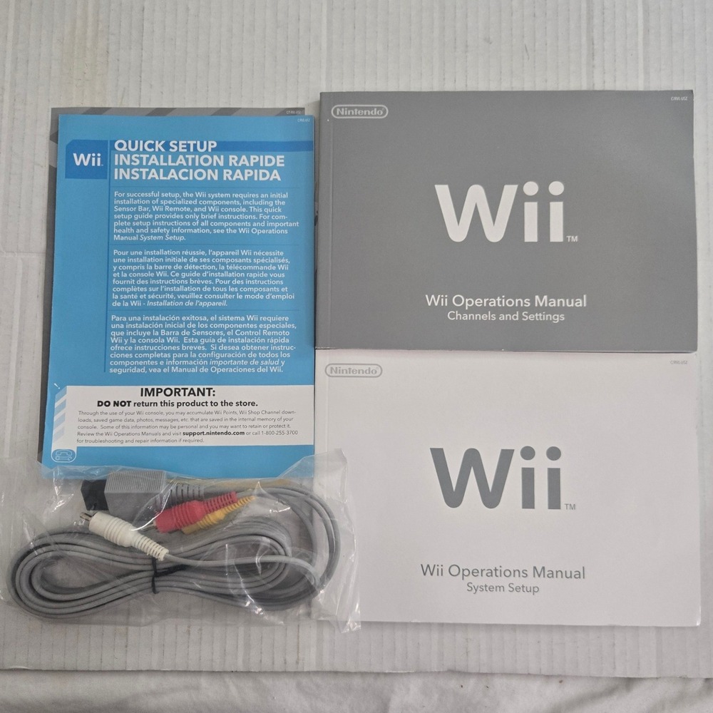 Nintendo Wii Original Manuals Inserts Sealed AV Cable Pack 2006 Vintage OEM